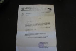 Foto: Surat dari PDAM